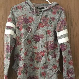 Almost Famous Floral Sweater with Hood